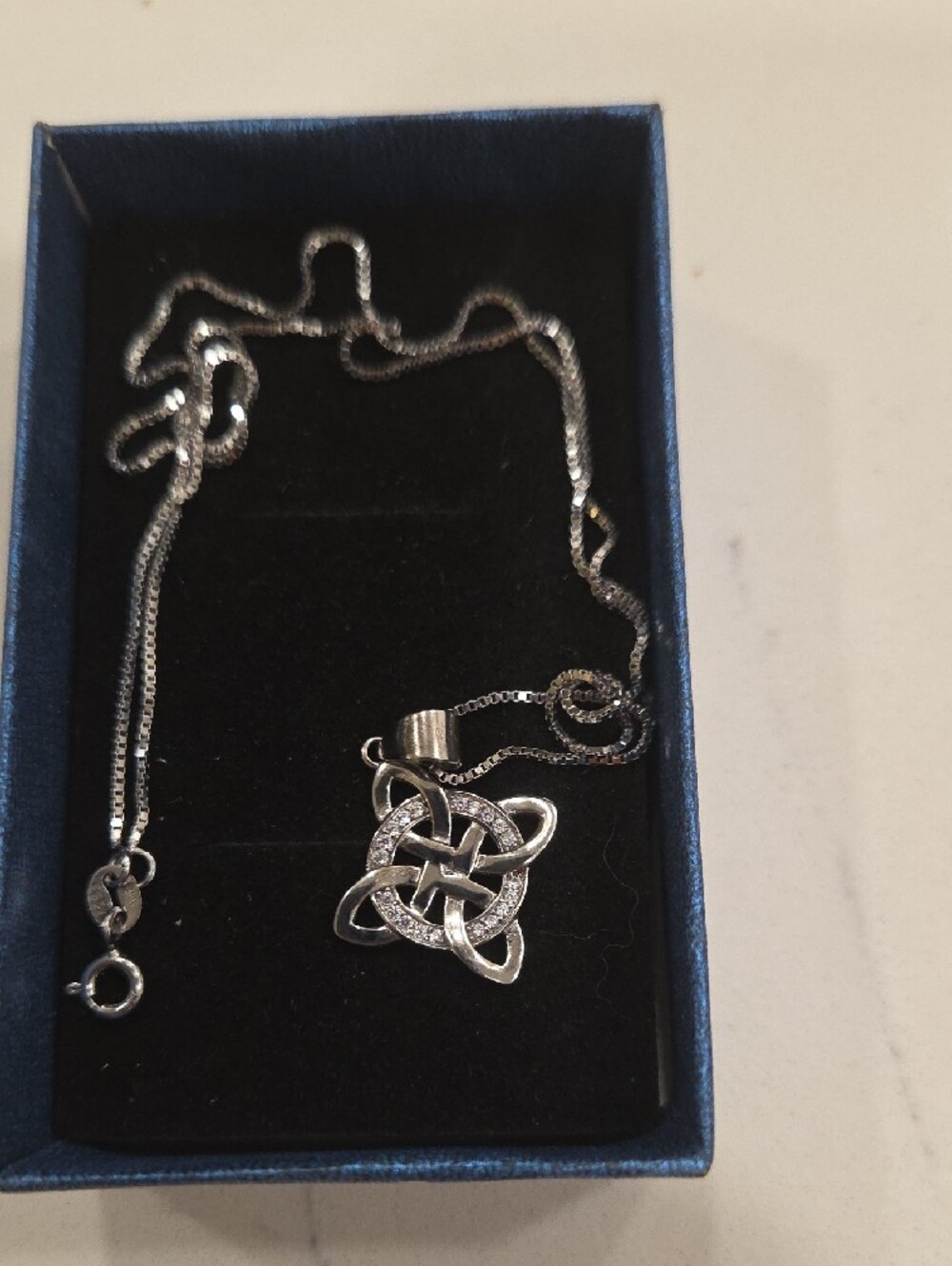 Sterling Silver Celtic Knot Pendant Necklace - Silver - Picture 2 of 4